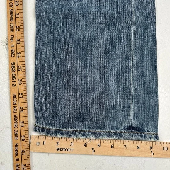 Vtg New Old Navy Baggy Jeans Mens 33x30 Light Blue Y2K Straight Wide Leg Loose - Picture 5 of 16